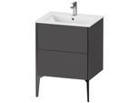 Duravit XViu Waschtisch-Unterschrank XV44810B249 61 x 59,4 x 48 cm, graphit matt, 2 Auszüge, stehend, schwarz matt