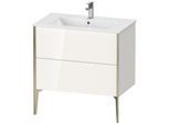 Duravit XViu Waschtisch-Unterschrank XV44820B122 81 x 59,4 x 48 cm, weiß hochglanz, 2 Auszüge, stehend, champagner matt