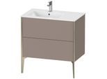 Duravit XViu Waschtisch-Unterschrank XV44860B143 81x48x59,4cm, 2 Auszüge, Becken links, champagner matt, basalt matt