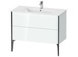 Duravit XViu Waschtisch-Unterschrank XV44830B285 101 x 59,4 x 48 cm, weiß hochglanz, 2 Auszüge, stehend, schwarz matt