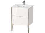 Duravit XViu Waschtisch-Unterschrank XV44810B122 61 x 59,4 x 48 cm, weiß hochglanz, 2 Auszüge, stehend, champagner matt