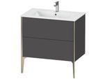 Duravit XViu Waschtisch-Unterschrank XV44820B149 81 x 59,4 x 48 cm, graphit matt, 2 Auszüge, stehend, champagner matt