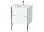 Duravit XViu Waschtisch-Unterschrank XV44810B185 61 x 59,4 x 48 cm, weiß hochglanz, 2 Auszüge, stehend, champagner matt