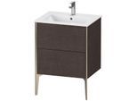 Duravit XViu Waschtisch-Unterschrank XV44810B172 61 x 59,4 x 48 cm, eiche dunkel gebürstet, 2 Auszüge, stehend, champagner matt