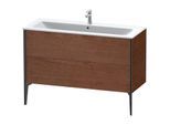 Duravit XViu Waschtisch-Unterschrank XV44840B213 121 x 59,4 x 48 cm, amerikanischer nussbaum, 2 Auszüge, stehend, schwarz matt