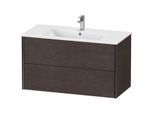 Duravit XViu Waschtisch-Unterschrank XV41270B272 101 x 56 x 48 cm, eiche dunkel gebürstet, 2 Schubkästen, wandhängend, schwarz matt