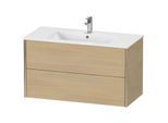 Duravit XViu Waschtisch-Unterschrank XV41270B171 101 x 56 x 48 cm, mediterrane eiche, 2 Schubkästen, wandhängend, champagner matt