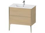 Duravit XViu Waschtisch-Unterschrank XV44820B171 81 x 59,4 x 48 cm, mediterrane eiche, 2 Auszüge, stehend, champagner matt