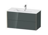 Duravit XViu Waschtisch-Unterschrank XV41270B138 101 x 56 x 48 cm, dolomiti grey hochglanz, 2 Schubkästen, wandhängend, champagner matt