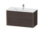 Duravit XViu Waschtisch-Unterschrank XV41270B172 101 x 56 x 48 cm, eiche dunkel gebürstet, 2 Schubkästen, wandhängend, champagner matt