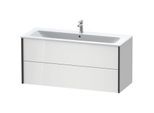 Duravit XViu Waschtisch-Unterschrank XV41280B285 121 x 56 x 48 cm, weiß hochglanz, 2 Schubkästen, wandhängend, schwarz matt