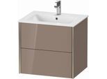 Duravit XViu Waschtisch-Unterschrank XV41250B186 61 x 56 x 48 cm, cappucino hochglanz, 2 Schubkästen, wandhängend, champagner matt