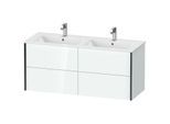 Duravit XViu Waschtisch-Unterschrank XV41290B285 128x48x56cm, 4 Schubkästen, wandhängend, schwarz matt, weiß hochglanz