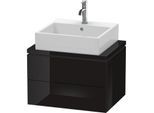 Duravit L-Cube Waschtisch-Unterschrank LC580504040 62 x 47,7 cm, schwarz hochglanz, für Konsole, 2 Schubkästen