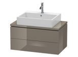 Duravit L-Cube Waschtisch-Unterschrank LC580708989 82 x 47,7 cm, flannel grey hochglanz, für Konsole, 2 Schubkästen