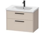 Duravit D-Code Waschtischunterschrank DC46720BD910000 ,Griff Diamantschwarz, Taupe Matt, Wandhängend, Schubkästen 2, 784x555x460 mm