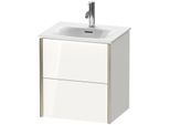 Duravit XViu Waschtisch-Unterschrank XV41310B122 51x42x55,7cm, 2 Schubkästen, champagner matt, weiß hochglanz