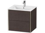 Duravit XViu Waschtisch-Unterschrank XV41250B172 61 x 56 x 48 cm, eiche dunkel gebürstet, 2 Schubkästen, wandhängend, champagner matt
