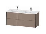 Duravit XViu Waschtisch-Unterschrank XV41290B286 128x48x56cm, 4 Schubkästen, wandhängend, schwarz matt, cappucino hochglanz