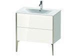 Duravit XViu Waschtisch-Unterschrank XV43020B122 81 x 59,1 x 48 cm, weiß hochglanz, 2 Auszüge, champagner matt