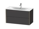 Duravit XViu Waschtisch-Unterschrank XV41350B180 101 x 55,7 x 48 cm, graphit supermatt, 2 Schubkästen, champagner matt
