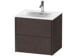 Duravit XViu Waschtisch-Unterschrank XV41320B272 61 x 55,7 x 48 cm, eiche dunkel gebürstet, 2 Schubkästen, schwarz matt