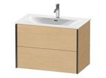 Duravit XViu Waschtisch-Unterschrank XV41340B230 81 x 55,7 x 48 cm, Eiche natur, 2 Schubkästen, schwarz matt