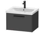 Duravit D-Code Waschtischunterschrank DC46660BD490000 Griff Diamantschwarz, Graphit Matt, Wandhängend, Auszug 1, 634x400x460 mm