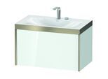 Duravit XViu Waschtisch-Unterschrank XV4610EB185P 80x48cm, 1 Auszug, 2 Hahnloch, champagner matt, Rahmen P, weiß hochglanz