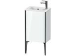 Duravit XViu Waschtisch-Unterschrank XV4480LB285 41x29x59,4cm, stehend, schwarz matt, Anschlag links, weiß hochglanz