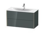 Duravit XViu Waschtisch-Unterschrank XV41350B138 101 x 55,7 x 48 cm, dolomiti grey hochglanz, 2 Schubkästen, champagner matt