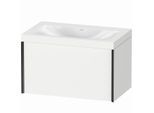 Duravit XViu Waschtisch-Unterschrank XV4610NB218C 80x48cm, 1 Auszug, schwarz matt, Rahmen C, weiß matt
