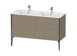 Duravit XViu Waschtisch-Unterschrank XV44850B235 128x48x59,4cm, 4 Auszüge, stehend, schwarz matt, Eiche terra