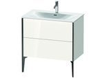 Duravit XViu Waschtisch-Unterschrank XV43020B222 81 x 59,1 x 48 cm, weiß hochglanz, 2 Auszüge, schwarz matt