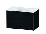 Duravit XViu Waschtisch-Unterschrank XV4610NB216C 80x48cm, 1 Auszug, schwarz matt, Rahmen C, Eiche schwarz