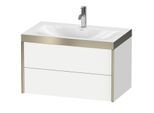 Duravit XViu Waschtisch-Unterschrank XV4615OB118P 80x48cm, 2 Schubkästen, 1 Hahnloch, champagner matt, Rahmen P, weiß matt