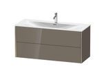 Duravit XViu Waschtisch-Unterschrank XV41360B189 121 x 55,7 x 48 cm, flannel grey hochglanz, 2 Schubkästen, champagner matt