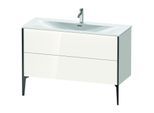 Duravit XViu Waschtisch-Unterschrank XV43040B285 121 x 59,1 x 48 cm, weiß hochglanz, 2 Auszüge, schwarz matt