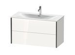 Duravit XViu Waschtisch-Unterschrank XV41350B285 101 x 55,7 x 48 cm, weiß hochglanz, 2 Schubkästen, schwarz matt
