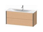 Duravit XViu Waschtisch-Unterschrank XV41360B212 121 x 55,7 x 48 cm, eiche gebürstet, 2 Schubkästen, schwarz matt