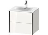Duravit XViu Waschtisch-Unterschrank XV41320B285 61 x 55,7 x 48 cm, weiß hochglanz, 2 Schubkästen, schwarz matt