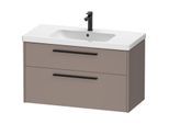 Duravit D-Code Waschtischunterschrank DC46730BD430000 ,Griff Diamantschwarz, Basalt Matt, Wandhängend, Schubkästen 2, 984x555x460 mm