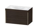 Duravit XViu Waschtisch-Unterschrank XV4615NB169C 80x48cm, 2 Schubkästen, ohne Hahnloch, champagner matt, Rahmen C, nussbaum gebürstet