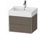 Duravit XViu Waschtisch-Unterschrank XV43340B190 58,4 x 39,7 x 45,4 cm, flannel grey seidenmatt, 2 Schubkästen, champagner matt