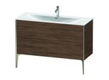 Duravit XViu Waschtisch-Unterschrank XV43040B121 121 x 59,1 x 48 cm, nussbaum dunkel, 2 Auszüge, champagner matt