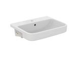 Ideal Standard i.life B Halbeinbau-Waschtisch T4611MA mit Hahnloch und Überlauf, 55 x 44 x 17cm, weiß Ideal Plus