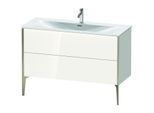Duravit XViu Waschtisch-Unterschrank XV43040B185 121 x 59,1 x 48 cm, weiß hochglanz, 2 Auszüge, champagner matt