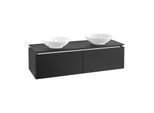 Villeroy & Boch Legato Waschtischunterschrank B591L0PD 140x38x50cm, mit LED-Beleuchtung, Black Matt Lacquer