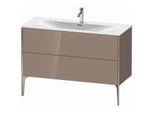 Duravit XViu Waschtisch-Unterschrank XV43040B186 121 x 59,1 x 48 cm, cappucino hochglanz, 2 Auszüge, champagner matt