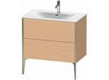 Duravit XViu Waschtisch-Unterschrank XV43020B112 81 x 59,1 x 48 cm, eiche gebürstet, 2 Auszüge, champagner matt